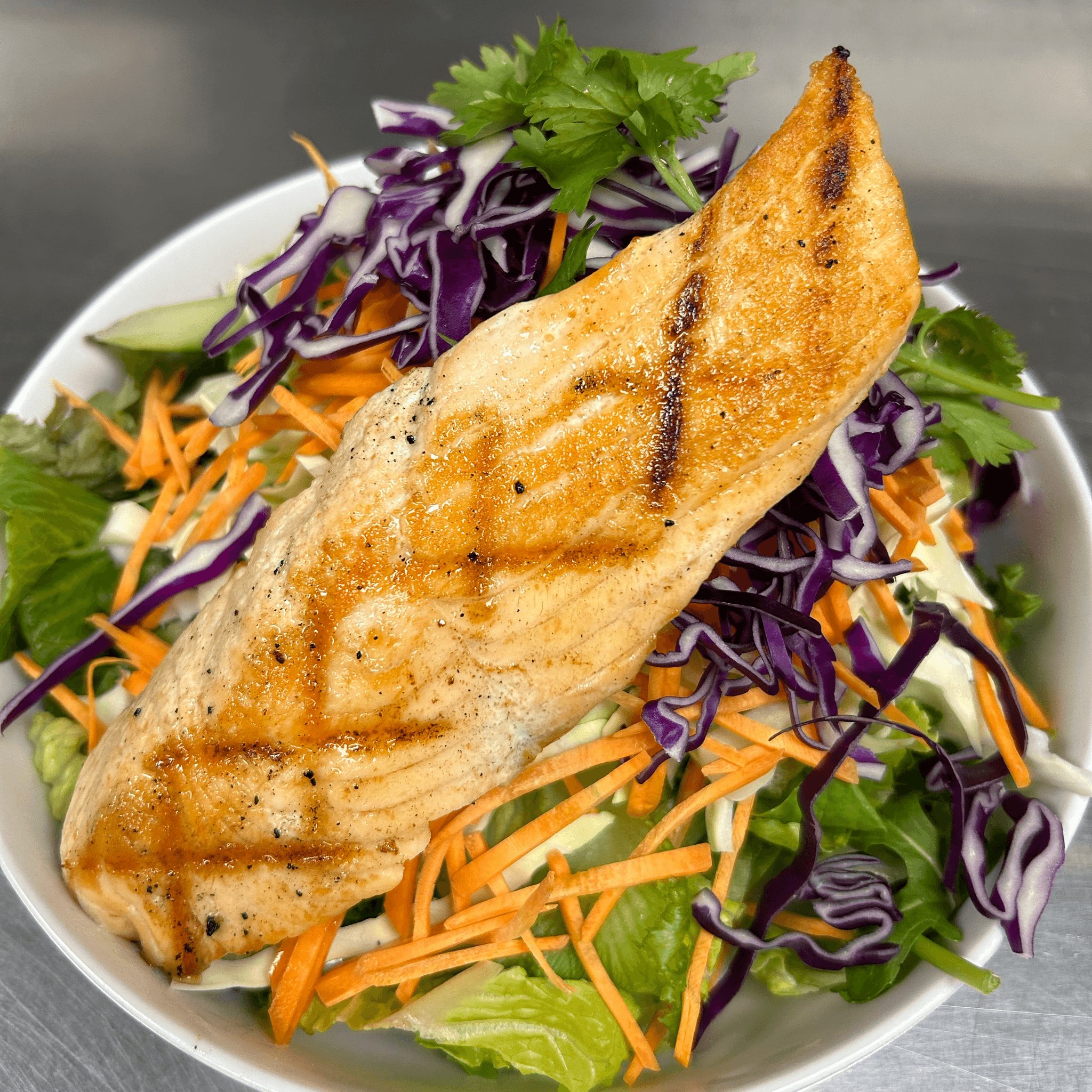 Grilled Salmon Salad.